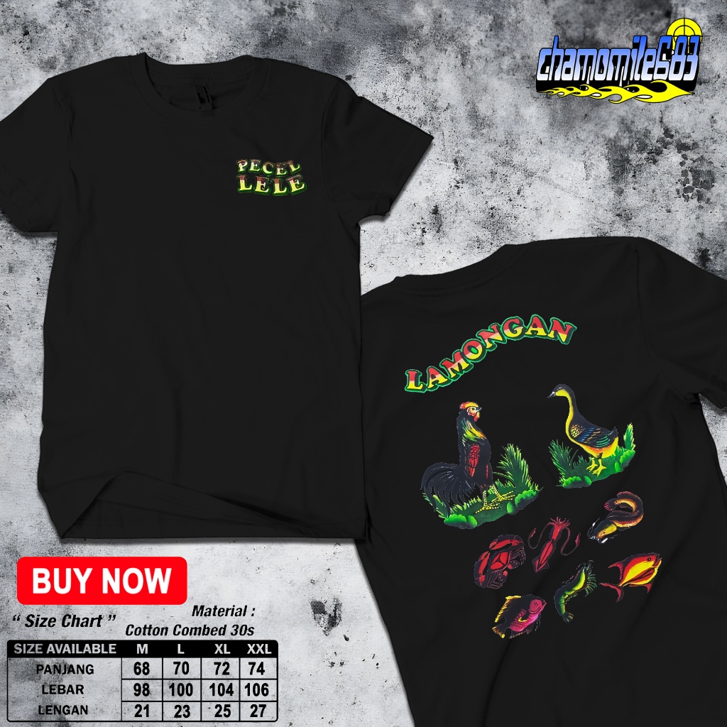 Kaos Dewasa Motif Pecel Lele / T-Shirt Cowok Cewek BISA COD