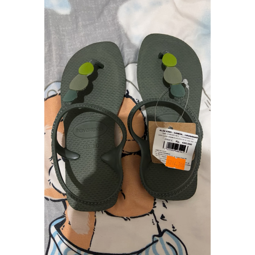 New-Havaianas Flash Urban Plus Green Oil Ukuran 33-34. Dijual karena kekecilan