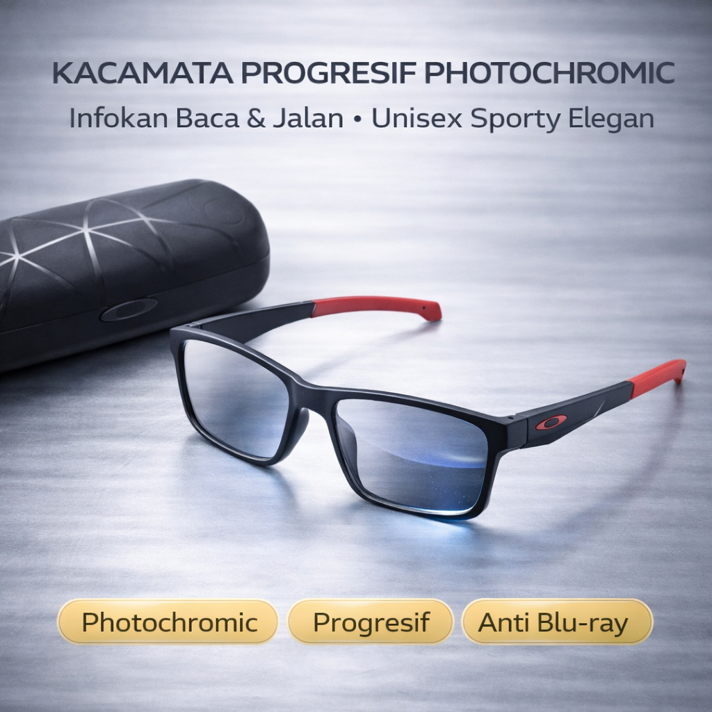 Kacamata Baca Dan Jalan Progresif Plus Photocromic Pria Sport Kaca Mata Auto Focus Jauh Dekat