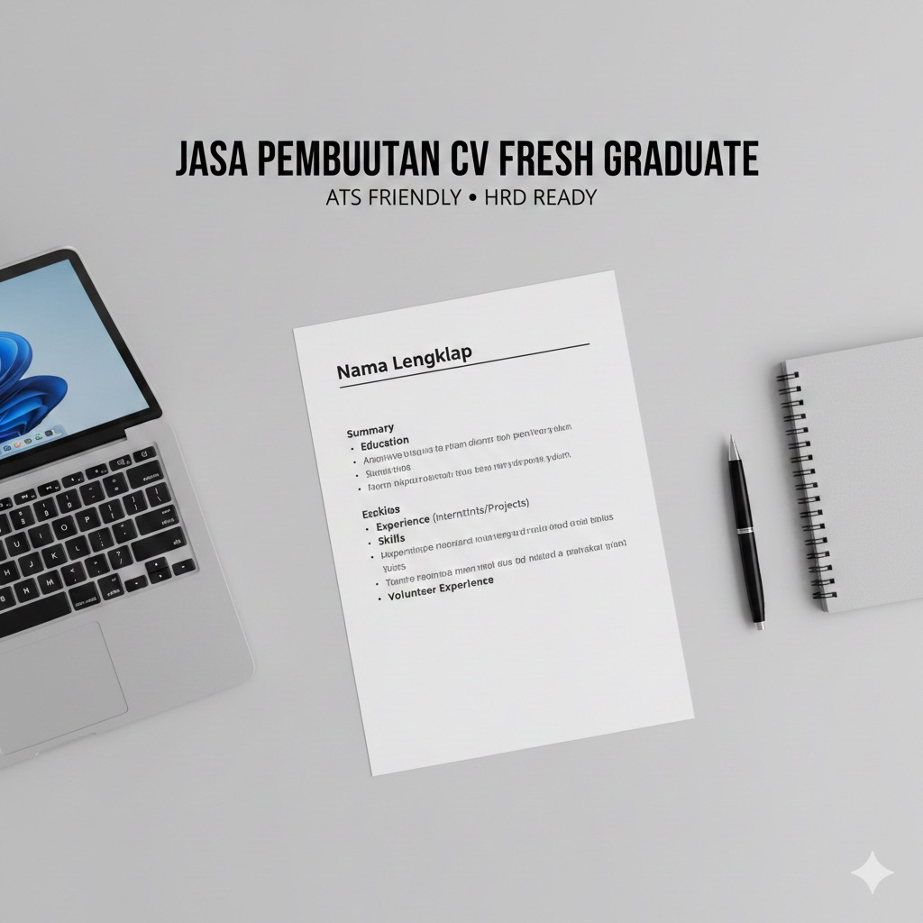 JASA PEMBUATAN CV ATS FRIENDLY FRESH GRADUATE | CV PROFESIONAL SIAP KIRIM HRD