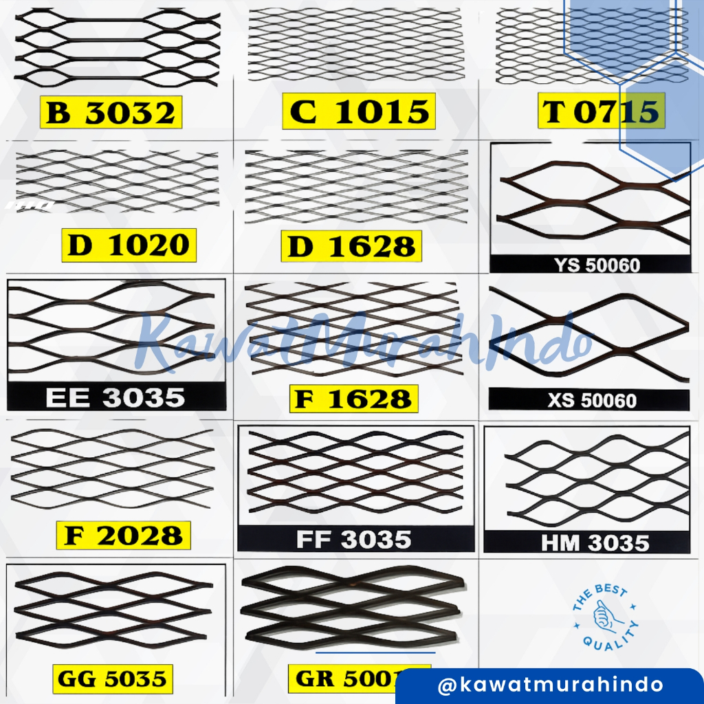 EXPANDED METAL MURAH TIPE  0715 - C1015 - D1020 -  D1620 - F1628 - F2028 - B3032 - F3035 HARGA PROMO