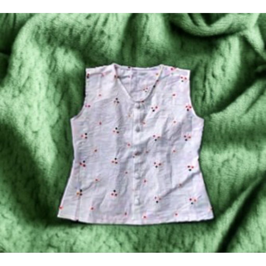 Blouse atasan wanita seragam atasan wanita tanpa lengan blouse yukensi atasan wanita