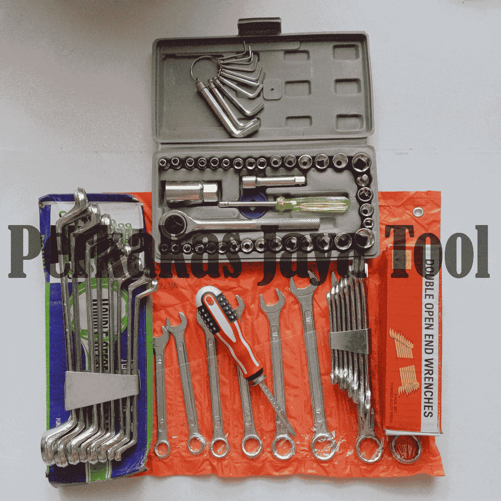 Paket Kunci Ring Pas Set + Kunci Ring Set + Kunci Pas Set + Kunci Sock 40 pcs + Kunci L Pendek + Obe