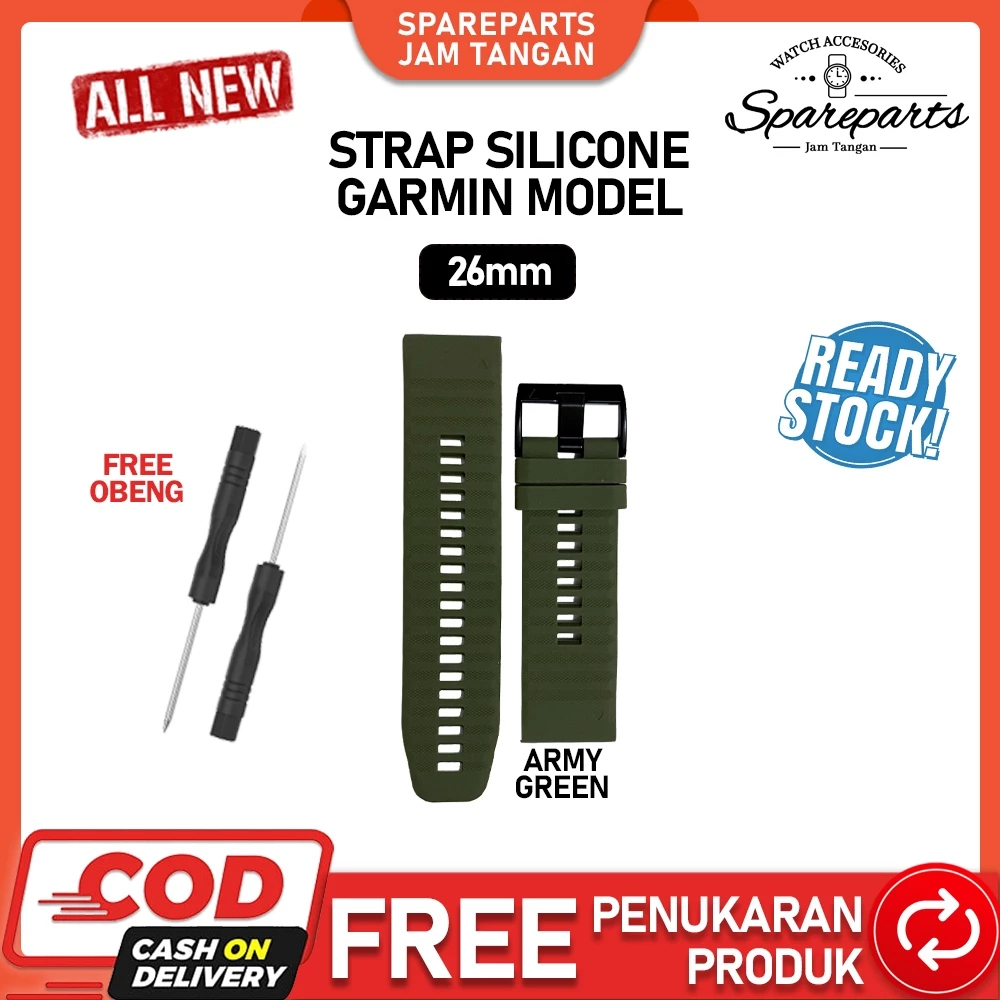 Rubber Strap Tali Karet Jam Tangan Garmin D2 Bravo D2 Charlie D2 Delta Mach 1 Pro Mach 2 51mm