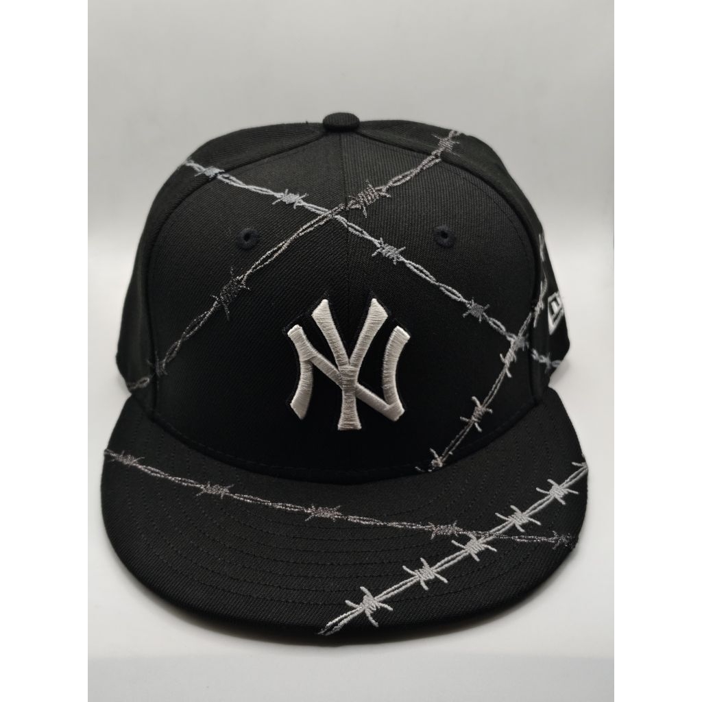 Topi New Era original x MLB NY motif kawat berduri 59Fifty
