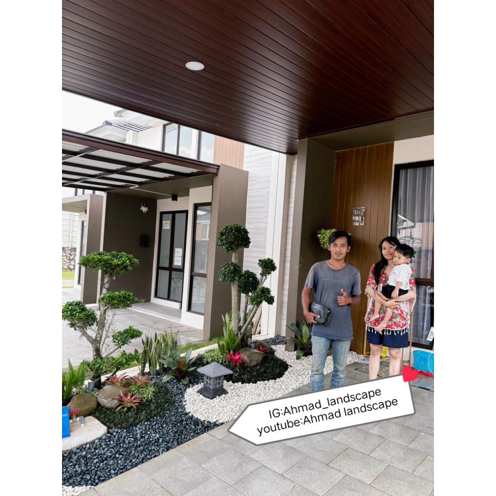 Pembuatan taman kering/taman rumah/taman minimalis/taman kering depan rumah