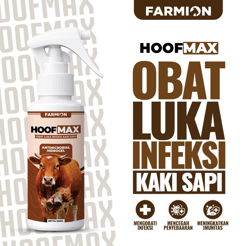 FARMION - Hoofmax Premium 100ml Obat Luka Infeksi Kaki Sapi PMK | Semprot Luka Ternak Sapi Kambing