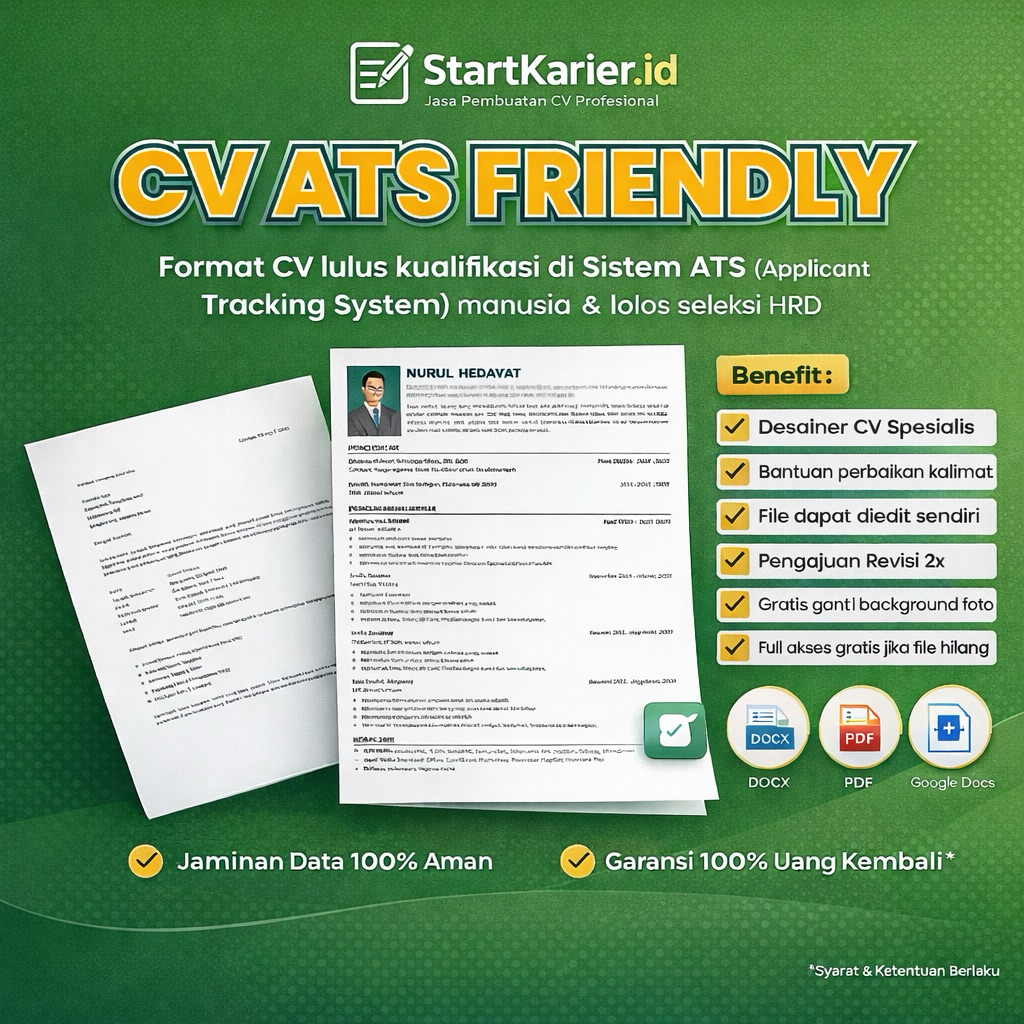 JASA PEMBUATAN CV ATS FRIENDLY FRESH GRADUATE | CV PROFESIONAL SIAP KIRIM HRD