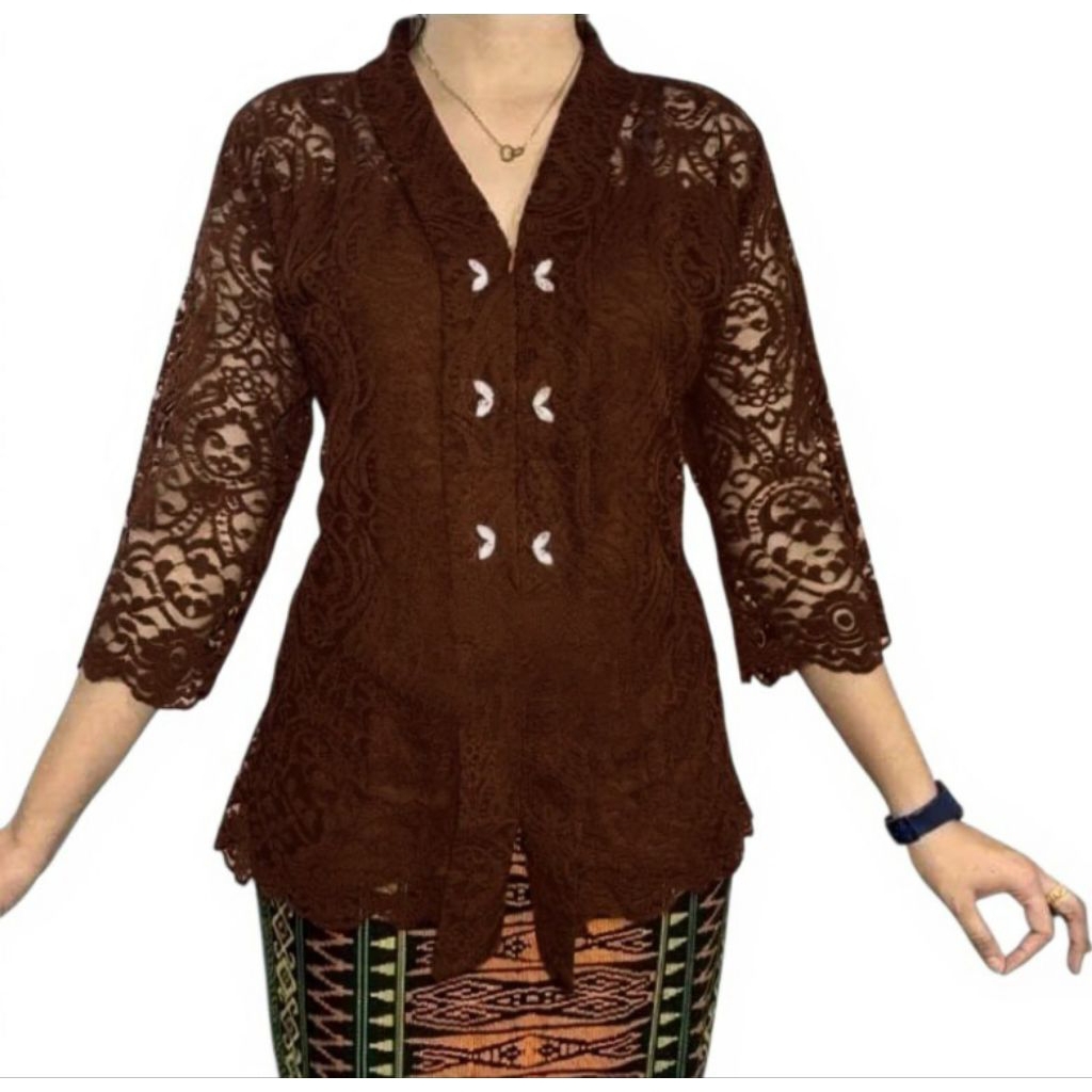 02Blouse Kebaya Brokat Mewah Kartini Atasan Fashion Wanita Kekinian Cantik Halus Lembut dan Elegan