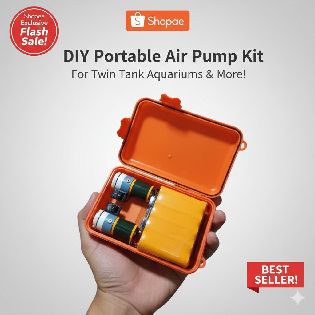 AIRATOR PANCING BUAT UDANG DAN IKAN HIDUP 2 POMPA FASH CHARGER POWERBANK BATERAI 8 DAN BATERAI 10