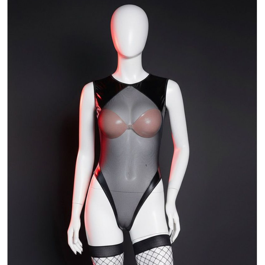 FARAH Lingerie Sexy Teddy Semi Transparant / Sexy Costume Teddy Leotard Latex Mix Tile