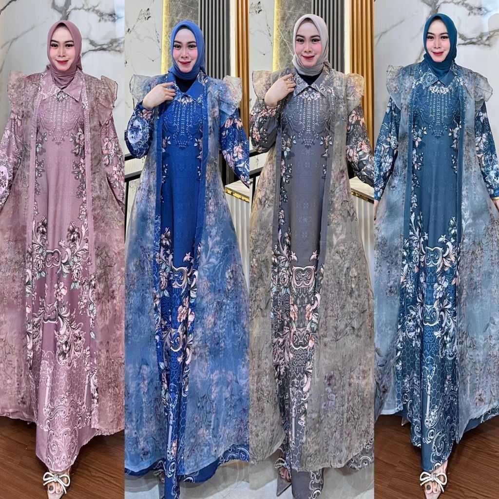 gamis set outer terbaru by zeline mode
