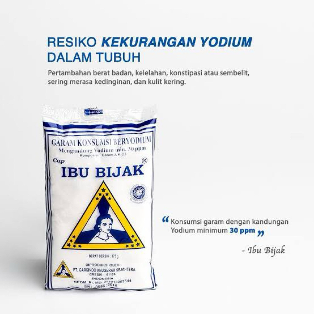 Garam meja beryodium Ibu bijak