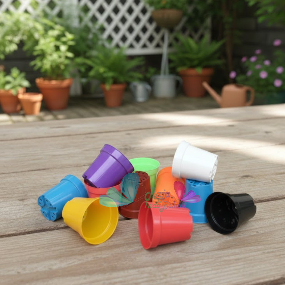 LUSINAN Pot 10 Hitam Putih Pink HIjau Orange Biru Kuning Warna Warni Isi 12 Pcs TERMURAH GROSIR Lusi