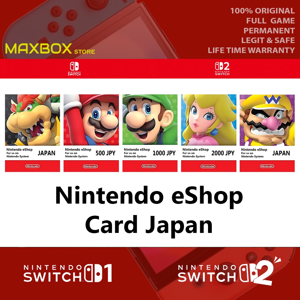 Nintendo eShop Card 500 1000 2000 JPY Key JAPAN - Nintendo Switch 1 & Nintendo Switch 2