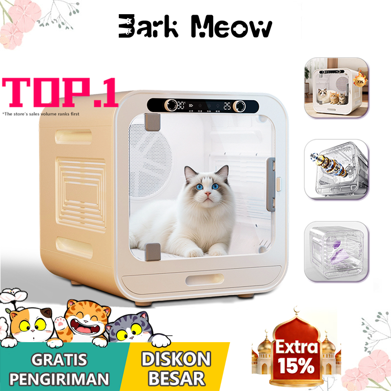 72L&1500W Automatic Pet Dryer Box Smart Pengering Kucing Anjing Box Otomatis  Pet Blower UV