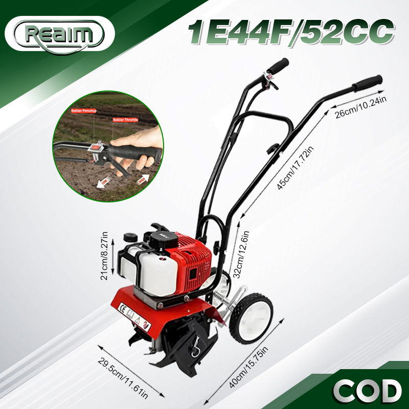 Reaim Cultivator Mini Tiller Traktor Sawah Bajak Mini Power Cultivator Tiller