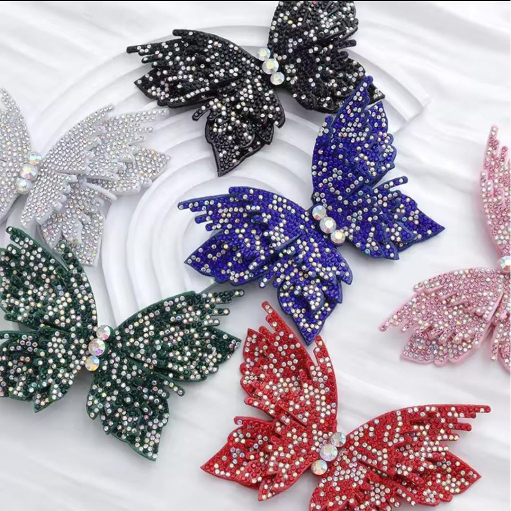 Patch Organza Bordir Bunga Aplikasi Butterfly Kupu 2 layer 3D , Renda Bordir Kupu 3D