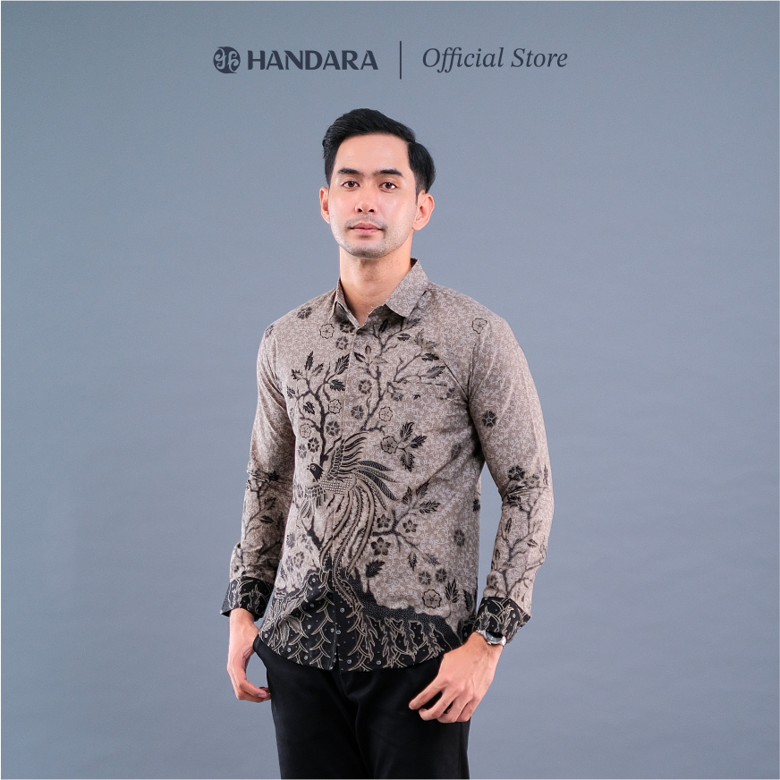 Batik Handara - Jatra Abu Hitam Kemeja Pria Furing Erro