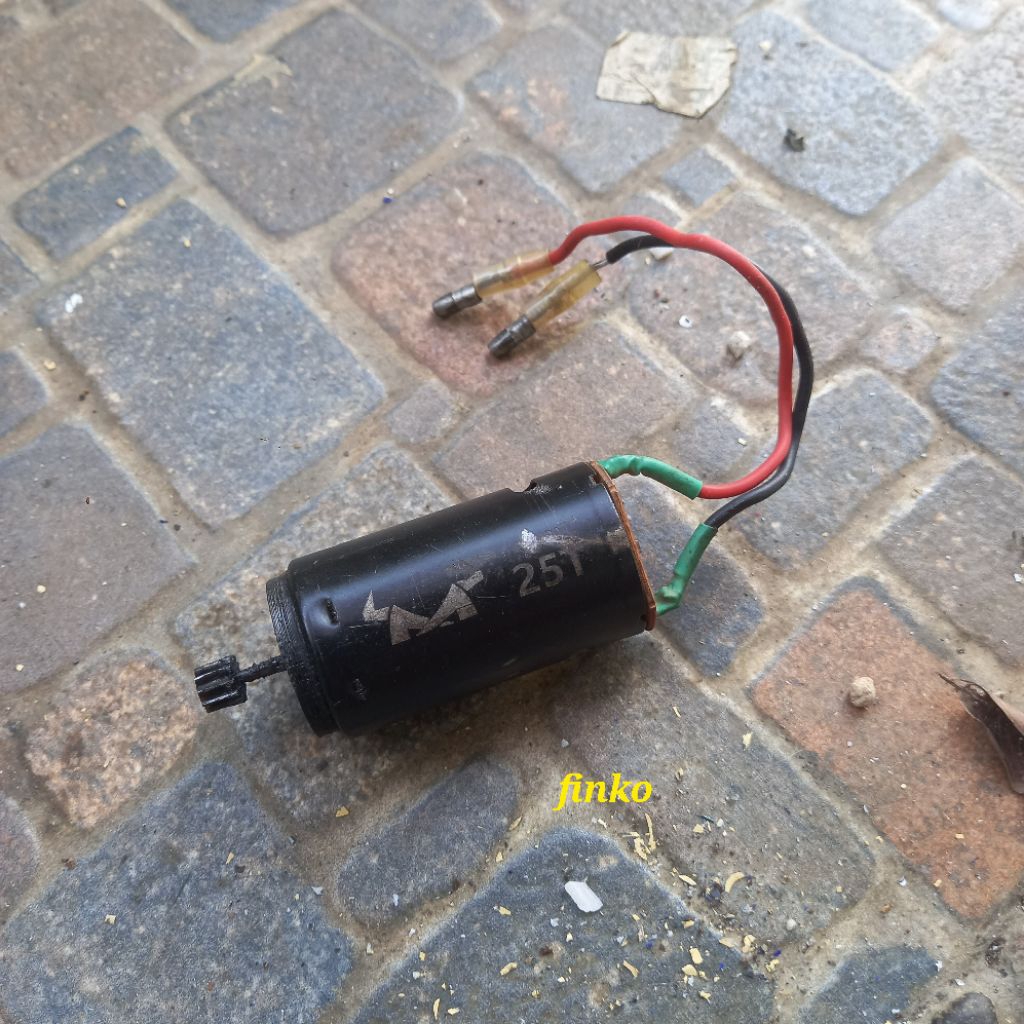 rc part, motor brushed 390 + pinion + adapter utk gearbox mn78/168/99s v2