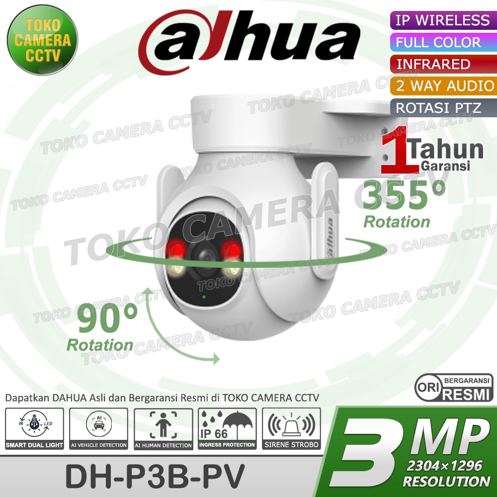 CCTV WIFI OUTDOOR ALARM PTZ DAHUA 3MP PICOO KAMERA CCTV OUTDOOR PINTAR BERSUARA BERWARNA