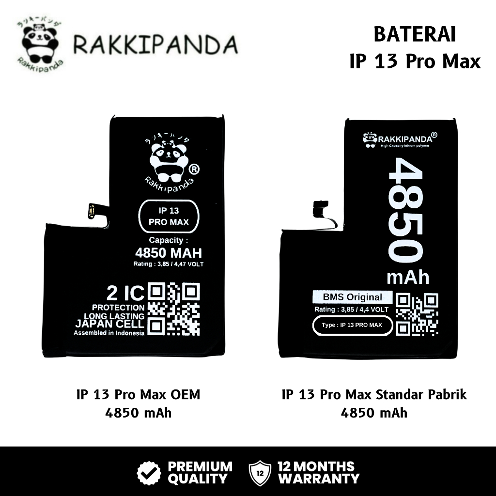 RakkiPanda - iP 13 Pro Max Batre Batrai Baterai