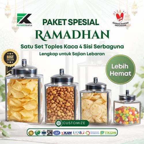 Toples Kaleng Kerupuk Jadul Stainless Segiempat/Toples Stainless/Toples Kedap Udara