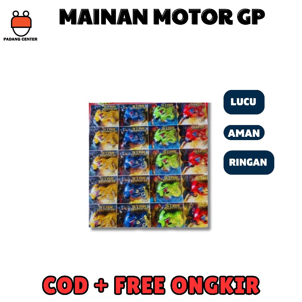MAINAN ANAK MOTOR GP / MOTOR BALAP MINI ANAK PULL - BACK