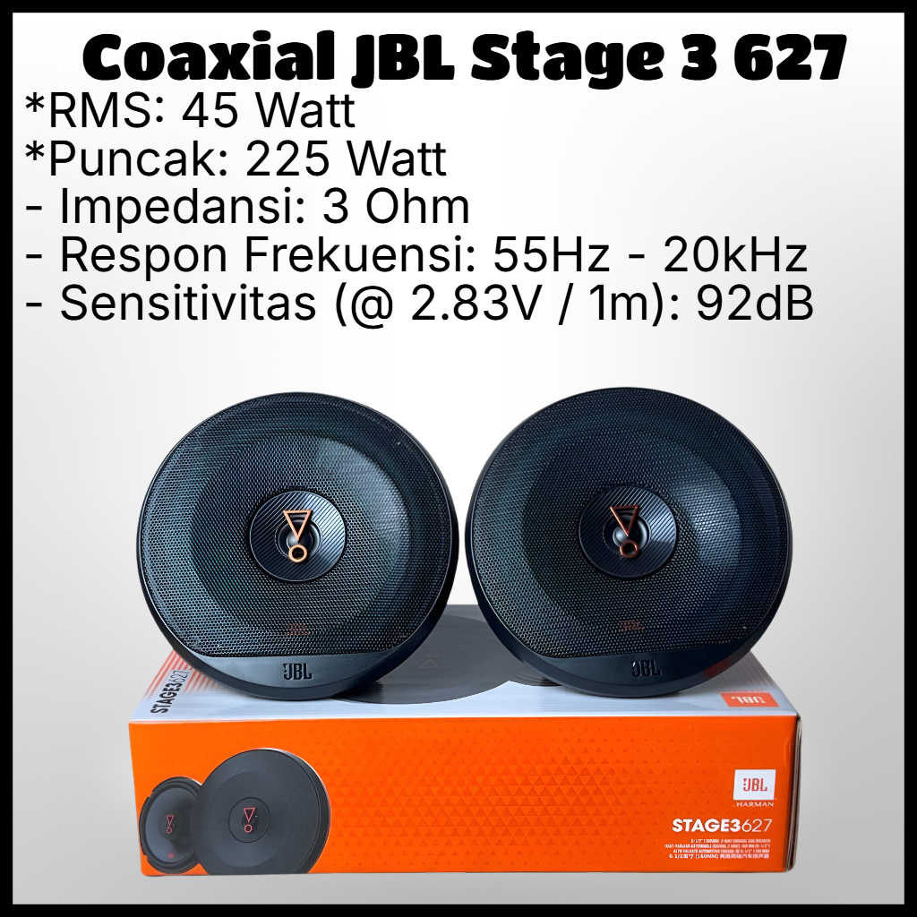 Speaker Pintu Mobil Coaxial JBL Stage 3627 sepasang 6,5" original JBL STAGE 3627