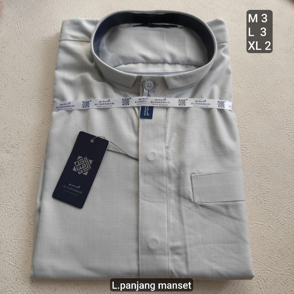 (BISA COD)KOKO AL-HARAMAIN KAIN KATUN POLOS LENGAN PANJANG MANSET SPESIAL RAMADHAN