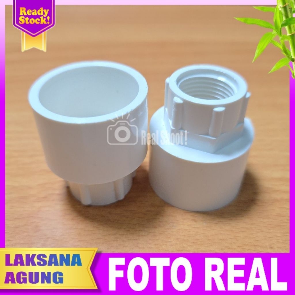 [1*1/2"] Reducer SDD Pvc 1"x1/2" Verloop Sok Drat Dalam (SDD) | Sok drat Dalam pvc 32mm x 1/2" inch