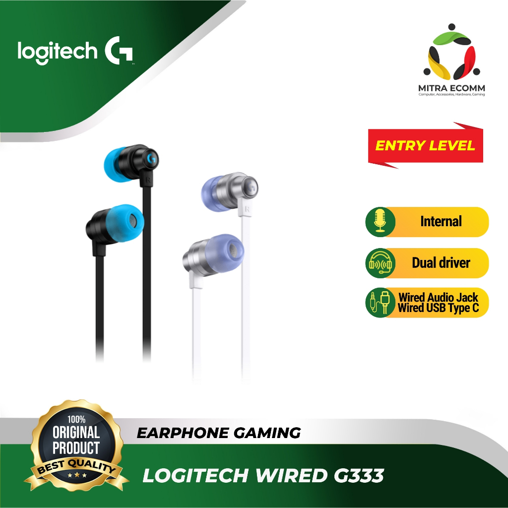 Logitech G333 / G-333 VR Gaming Earphones - Garansi Resmi