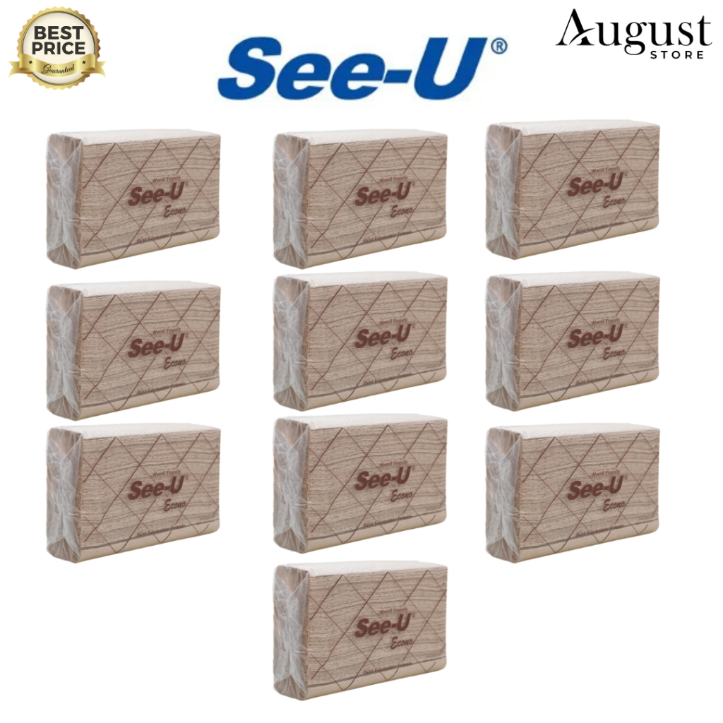 [10 PACK] Tisue See u Econo Coklat Isi 150 Sheets / 1 Ply / Tissue Dapur / Tissue Kitchen