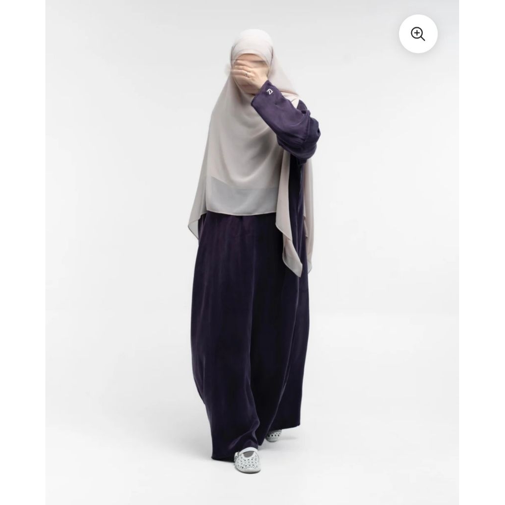 Faye Abaya Essentials Barrel Sleeves by Taza - Deep Purple (M) Almost Perfect