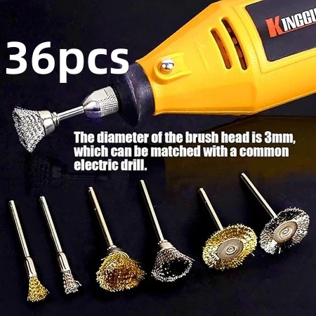 36PCS Sikat Mini Mata Bor Sikat Mini Brush Sikat Mini Grinder