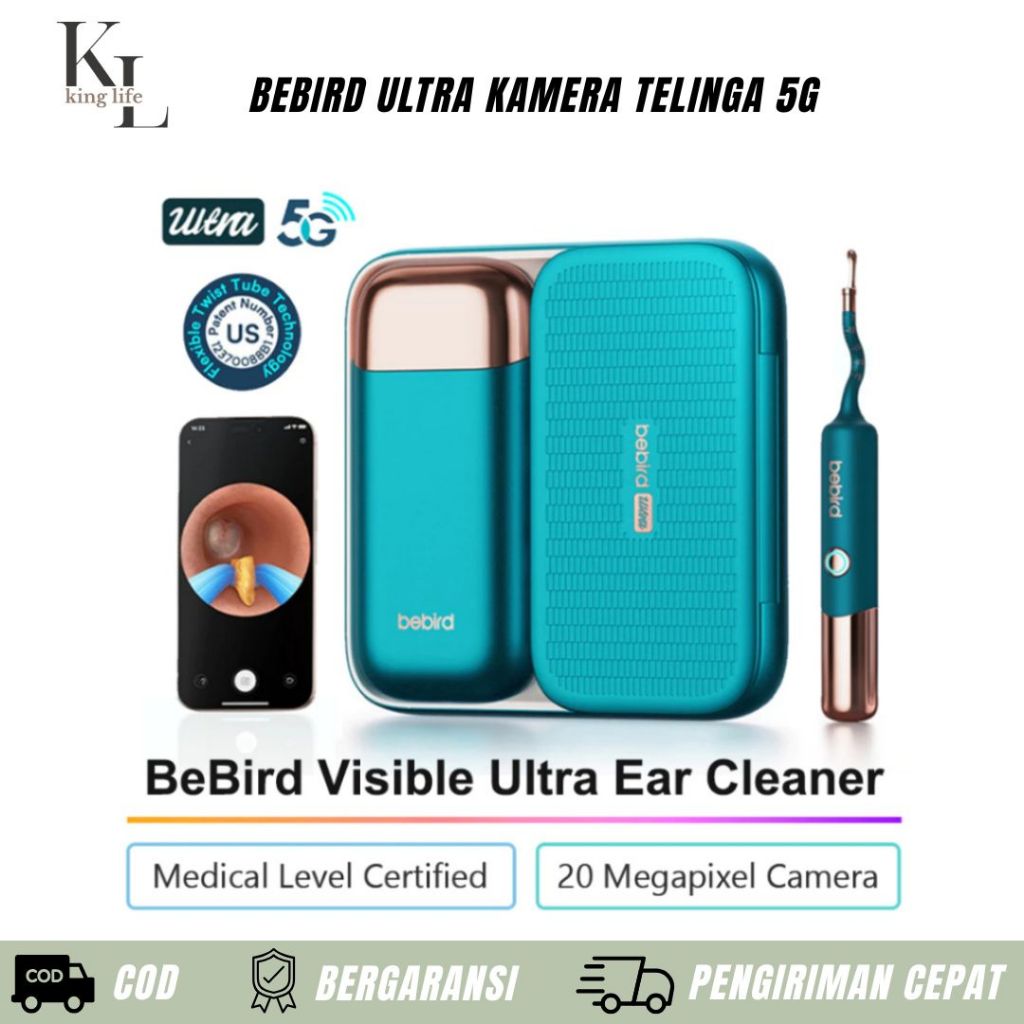 BEBIRD ultra Otoscope Kamera Telinga 5G 20MP  Alat Pembersih Kotoran Telinga Medis dengan Kamera Res