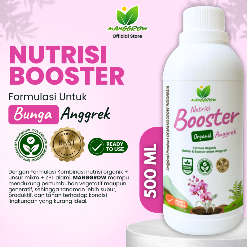 POC BOOSTER ANGGREK - Pupuk Booster Organik Cair 500 ML Bunga Anggrek Daun Lebat Tanaman Anggrek ZPT