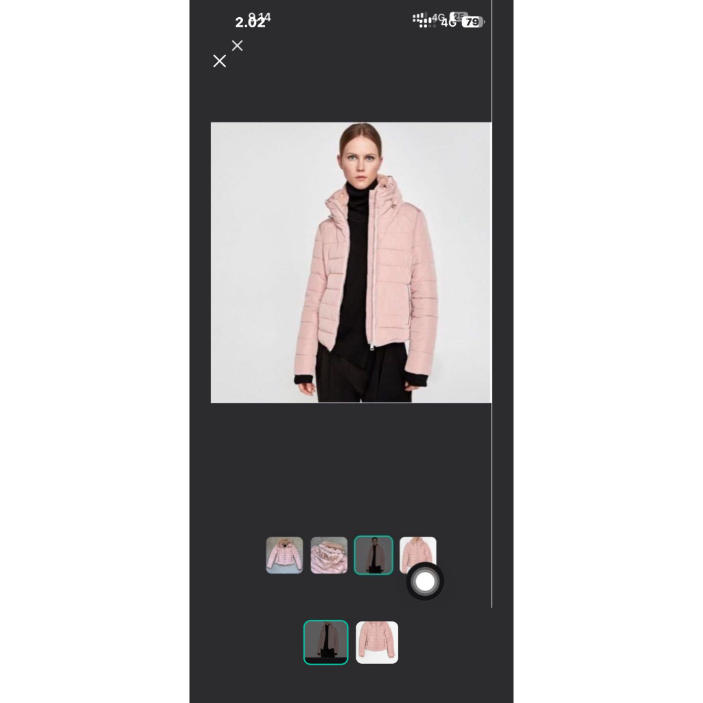 puffer Zara hidden hoodie