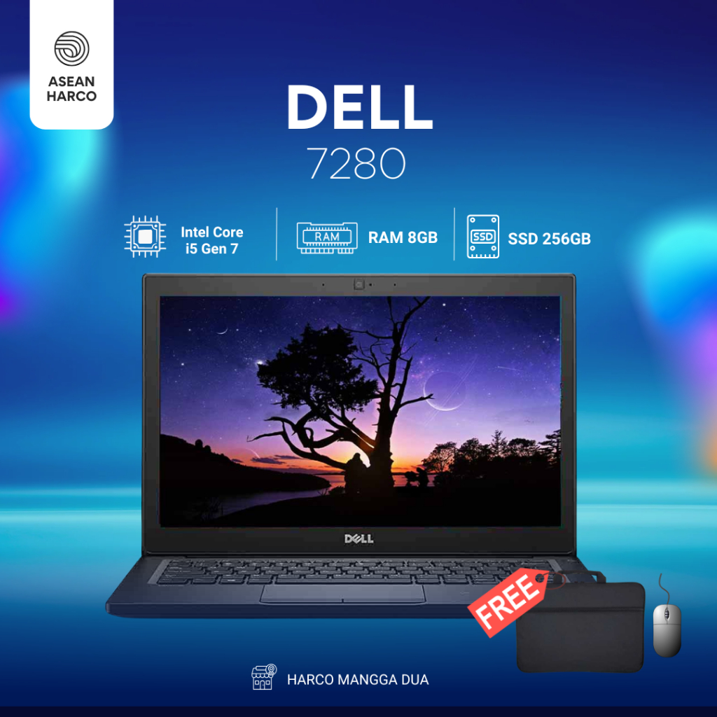 Dell Latitude 7280 Core i5 8GB 256GB SSD 12" HD - SECOND MURAH MULUS BERGARANSI