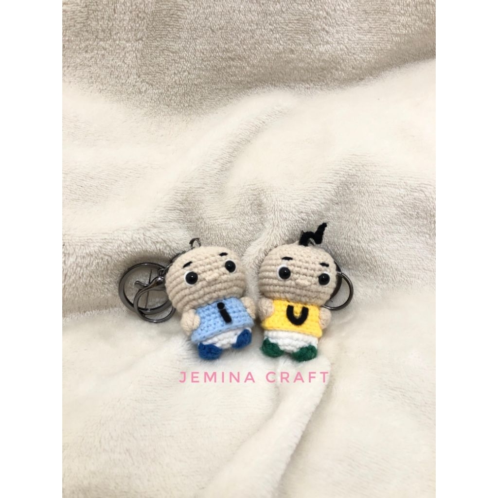 Gantungan Kunci Rajut Upin & Ipin | Keychain Crochet Upin & Ipin | Bagcharm | Aksesoris Tas | Souven