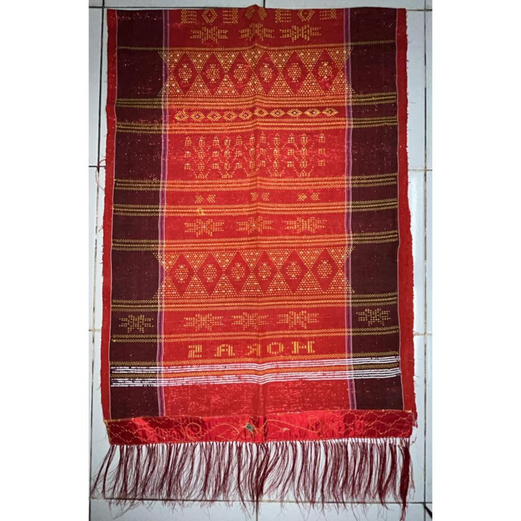 Ulos Sadum Merah Tenun Panoropi Rambu Padat Baju Praweding Festival Karnaval