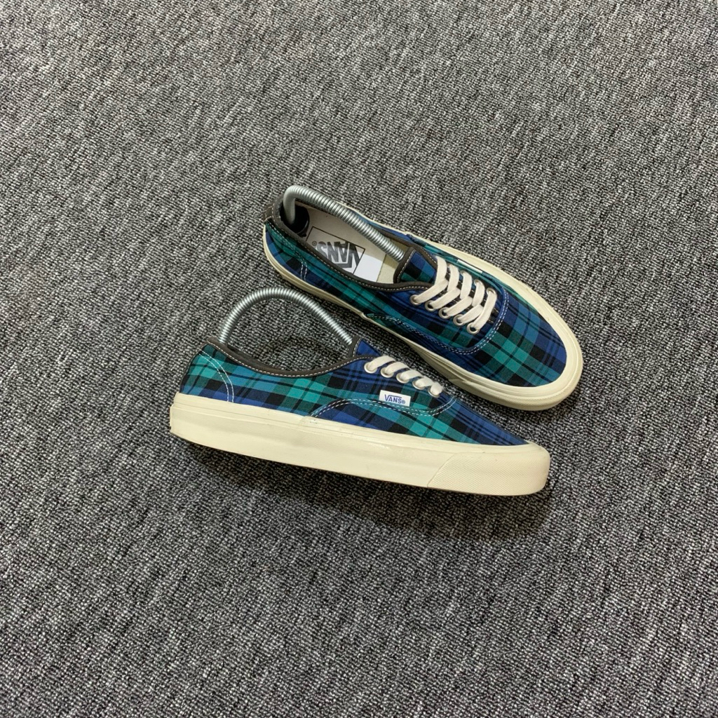 vans authentic 44dx anaheim plaid blue black