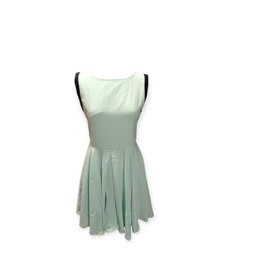 Pakaian Wanita Midi Dress Warna Sage Green