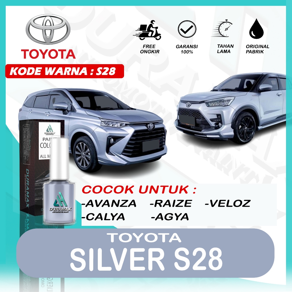 CAT OLES TOYOTA GLITTERING SILVER METALLIC S28 AVANZA AGYA CALYA VELOZ RAIZE