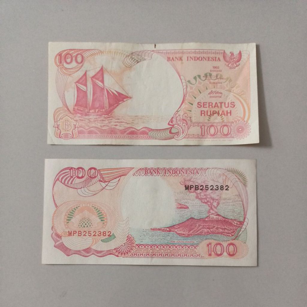uang kuno 100 perahu pinisi 1992