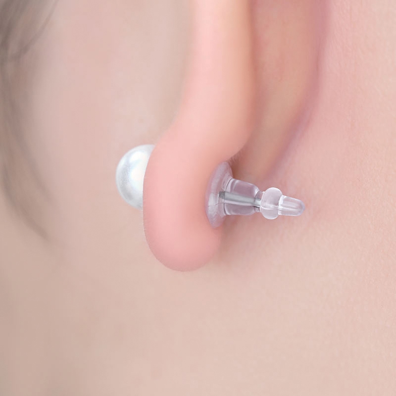 ER Penutup Pantat Anting Tusuk Panjang Silikon Earring Stopper 2 pasang