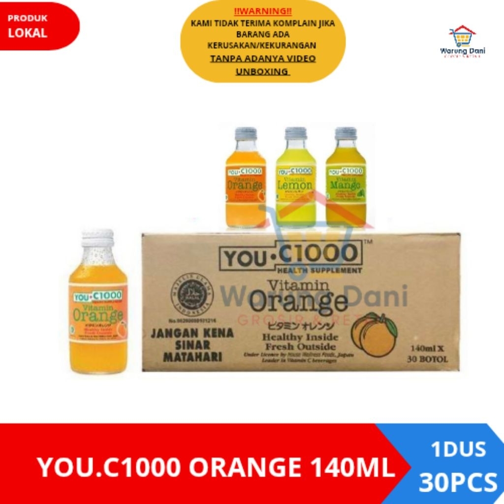 You C 1000 Orange Botol Minuman Vitamin C 1000 140ML - 1 Dus