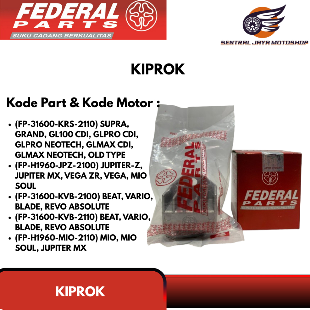 Kiprok Federal (FP-31600-KRS-2110) SUPRA, GRAND, GL100 CDI, GLPRO CDI, GLPRO NEOTECH, GLMAX CDI, GLM