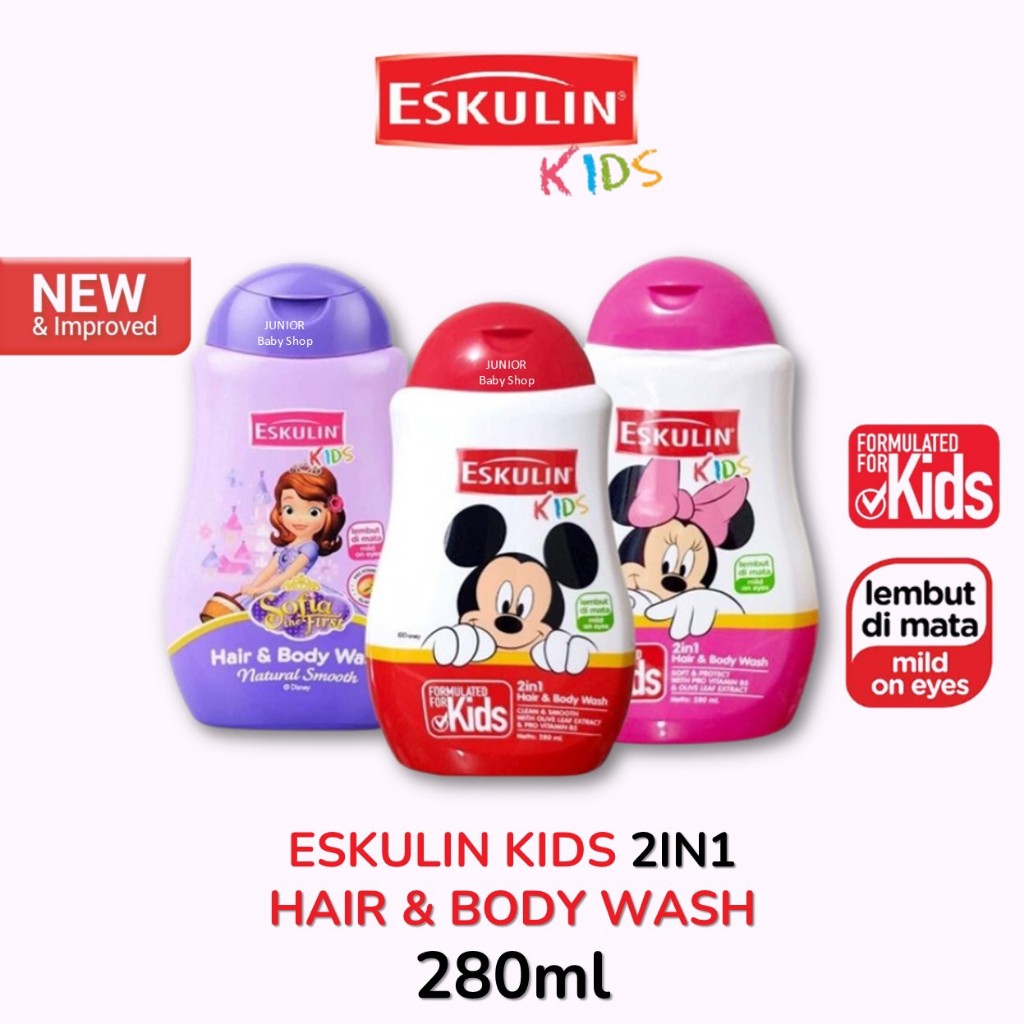 ESKULIN KIDS Hair & Body Wash 280ml Sabun Mandi Anak ESKULIN 280ml