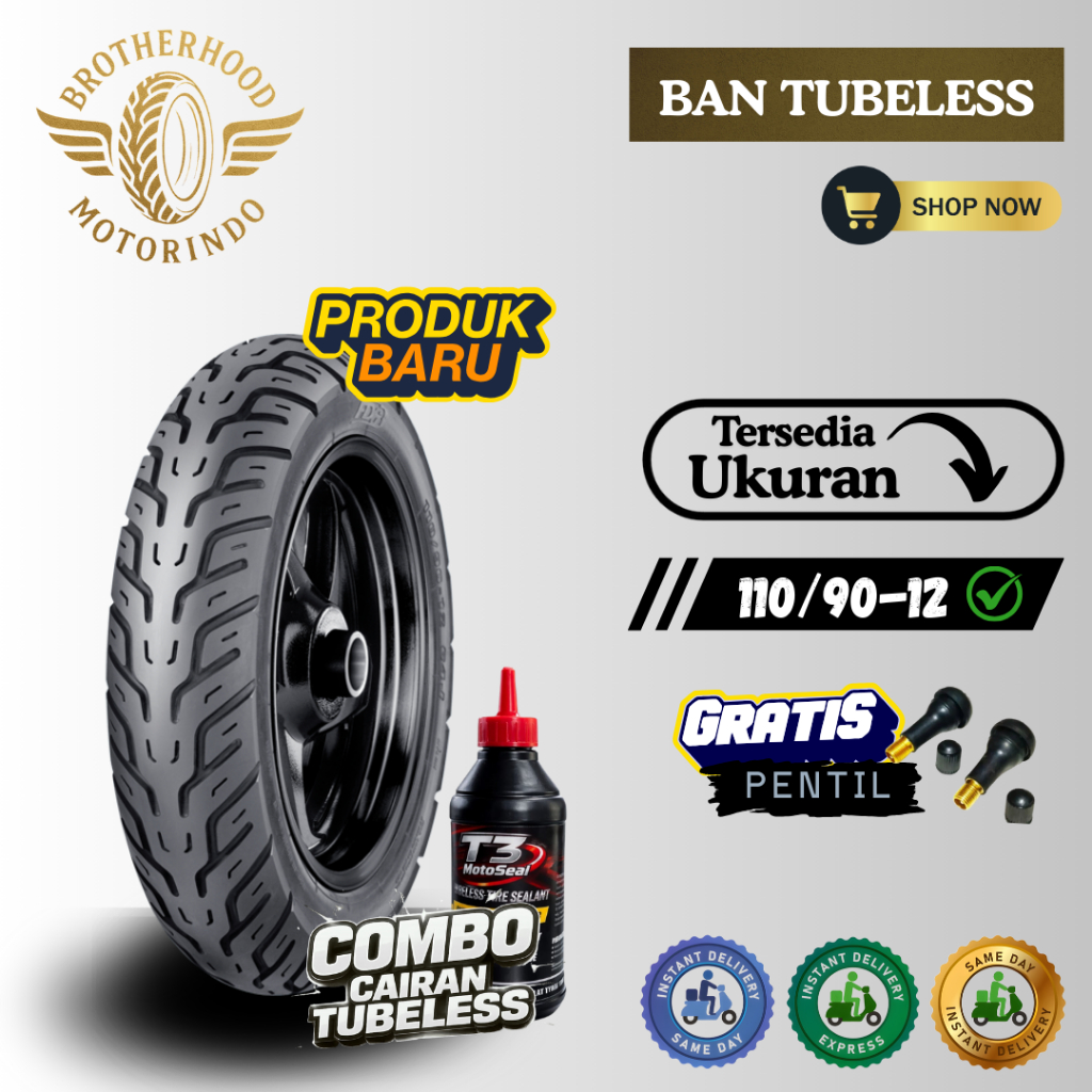 BAN FDR CITY GO 110/90-12   TUBELESS / BAN TUBLES / BAN MOTOR RING 12 / BAN FDR RING 12  / FAZZIO SC